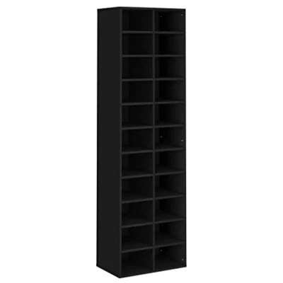 Abbildung von vidaXL Schuhschrank mit 22 Fächern Schuhständer Schuhablage Schuhaufbewahrung Flurregal Standregal Flur Diele Schwarz 54x34x183cm Holzwerkstoff