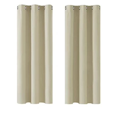 Abbildung von Deconovo Verdunkelungsgardinen Blickdichte Vorhänge mit Ösen Thermovorhang Kälteschutz Thermogardine Hitzeschutz Dicke Thermovorhang, 138x107cm(HöhexBreite), Beige, 2er Set