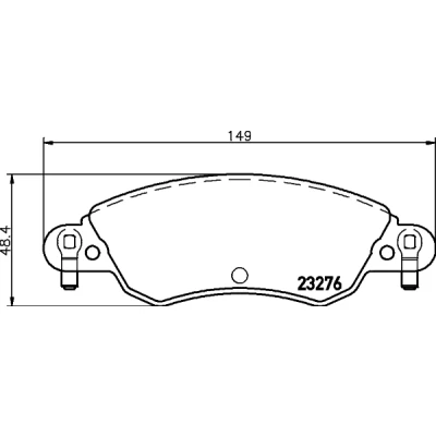Abbildung von HELLA 8DB 355 019 431 Bremsbelagsatz inkl. Verschleißwarnkontakt mit Bremssattelschrauben Zubehör CITROËN: C5 I Schrägheck
