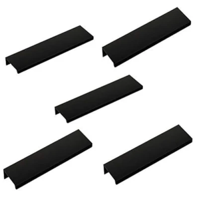 Abbildung von SOTECH 5 Stück Möbelgriffe Blankett Jane 150 mm schwarz BA 96 Schrankgriffe zur Montage an der Frontinnenseite inkl. Befestigungsschrauben