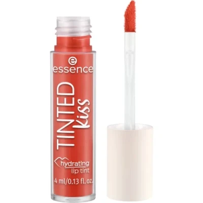Abbildung von essence TINTED kiss hydrating lip tint, Lippenstift, Nr. 04, Rot, feuchtigkeitsspendend, langanhaltend, Expressergebnis, natürlich, vegan, ohne Parfüm, ölfrei, Alkohol, 1er Pack (4ml)