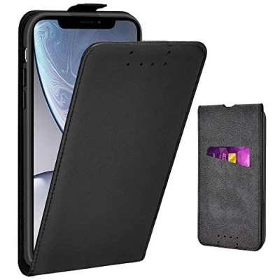 Abbildung von Adicase iPhone XR Hülle Leder Tasche für Apple Handyhülle Flip Case Schutzhülle (Schwarz)