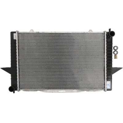 Abbildung von NRF EASY FIT 58342 Kühler, Motorkühlung Aluminium 590 386 34 mit Anbauteilen Kühlrippen gelötet VOLVO: V70 I, XC70 I Cross Country, C70 Cabrio