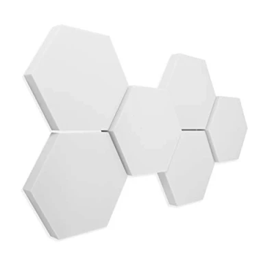Abbildung von Schallabsorber 3D aus Basotect G+ Set 6 Hexagon Akustik Elemente Stärke: 30/50 mm