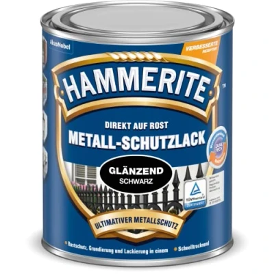 Abbildung von Hammerite Metall Schutzlack schwarz glänzend 250 ml
