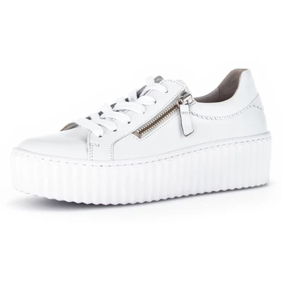 Abbildung von Gabor Damen Low Top Sneaker, Frauen Halbschuhe,Sportschuhe,Freizeitschuhe,Turnschuhe,Laufschuhe,Freizeit,sportlich,Weiss,37 EU / 4 UK