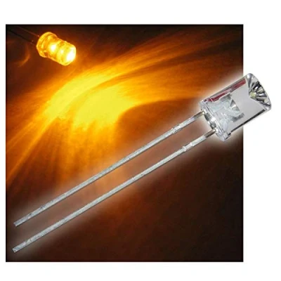 Abbildung von world trading net 100x LED 5mm wasserklar Linse konkav GELB LEDs, Leuchtdiode, bedrahtet, Diode Leuchtend, als Bauteil