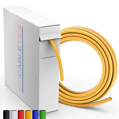 Abbildung von Gocableties Hochwertige Schrumpfschlauch Gelb 3,2 mm x 11 m Schrumpfverhältnis 2:1 wasserdichter schrumpfschläuche zur Kabelisolierung, Markierung, Kabelbündelung und für Reparaturen