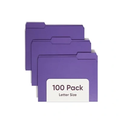 Abbildung von Smead 13043 Dokumentenmappe, 1/3 Schnitt, Briefgröße, Violett, 100 Stück