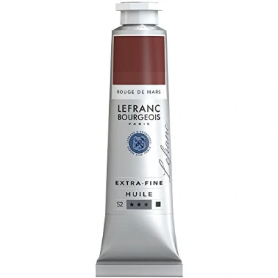 Abbildung von Lefranc Bourgeois 405124 extra feine Ölfarbe in Künstlerqualität aus hochwertigen Pigmenten, lebendige Farben, hohe Lichtechtheit, 40ml Tube Marsrot