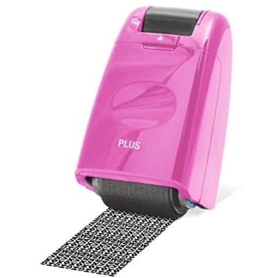 Abbildung von +44 Plus 44PLUS Japan, Datenschutz Rollstempel Camouflage in Pink, Textschwärzer, Identitätsschutz, 1er Pack (1 x 1 Rollstempel)