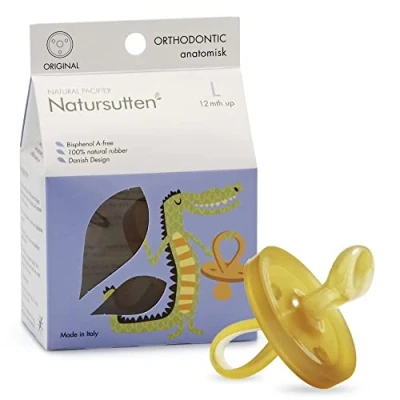 Abbildung von Natursutten Original Öko Schnuller aus Naturkautschuk mit kieferorthopädischem Sauger, ab 12 Monaten