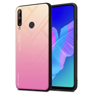 Abbildung von Cadorabo Hülle kompatibel mit Huawei P40 LITE E Schutzhülle TPU Silikon Case Glas Slim Kratzfest Weiche Gummi Rundumschutz für in Schwarz