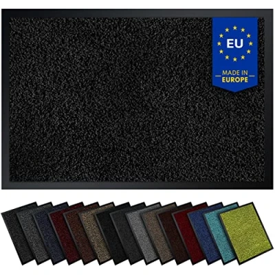 Abbildung von Gentle North Hochwertige Fußmatte schwarz 60x90 groß für Innen &amp; Außen Schmutzfangmatte rutschfest, waschbar wetterfest Fussmatte Eingangsbereich Aussenbereich Läufer Flur dünn