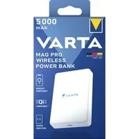 Abbildung von VARTA Power Bank 5.000mAh, magnetische kabellose Powerbank, Mag Pro, Wireless, 7,5W, Ladegerät mit USB Typ C, kompatibel MagSafe &amp; Qi Standard (für Kompatibilität iPhones Android), weiß