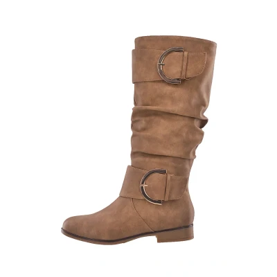 Abbildung von Elara Damen Stiefel Boots Schlupfstiefel Chunkyrayan JY1989 Camel (Beige Sohle) 40
