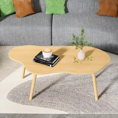 Abbildung von loyliawa Couchtisch, Couchtische für Wohnzimmer, kleiner Mitte des Jahrhunderts, moderner Teetisch, Wohnzimmerzentrum, minimalistischer Couchtisch mit Wolkenform kleine Räume,