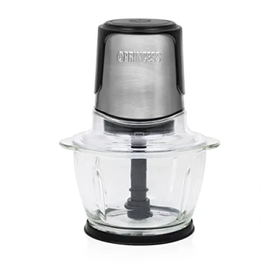Abbildung von Princess 01.221051.01.001 Kraftvoller Zerkleinerer, 1 l, China, Schwarz, Edelstahl, Transparent, Glas, Tasten