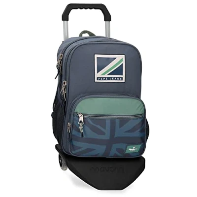 Abbildung von Pepe Jeans Tom Schulrucksack mit zwei Fächern und Trolley Blau 30x40x12 cm Polyester 15,6L