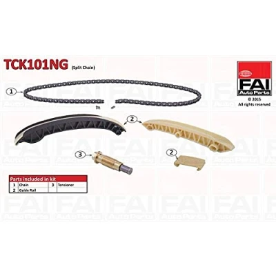 Abbildung von FAI AutoParts TCK101NG Steuerkettensatz ohne Dichtungen, Zahnräder Simplex, Bolzenkette MERCEDES BENZ: C Klasse Limousine, T modell