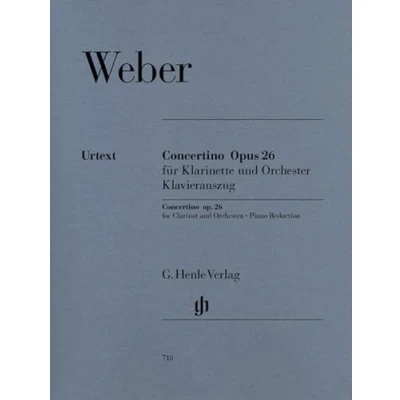 Abbildung von Concertino Es Dur Op 26 Klar Orch. Klarinette, Klavier: Instrumentation: Clarinet and Piano, Concertos (G. Henle Urtext Ausgabe)