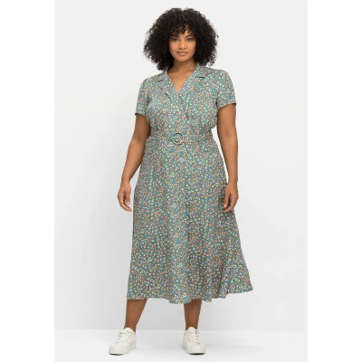 Abbildung von Sheego Freizeitkleid, Damen, Größe: 54, Blau gemustert