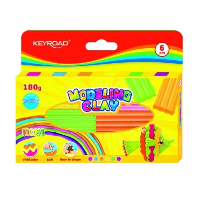 Abbildung von Plasticine KEYROAD Neonfarben 6x30g Welle 1 Stk.