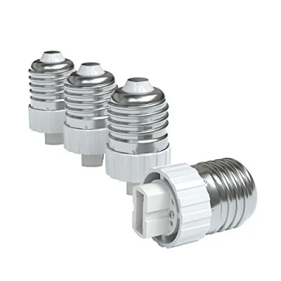 Abbildung von EAZY CASE 24x Lampensockel Adapter Konverter für E27 Fassung auf G9 Lampenadapter LED /Halogen und Energiesparlampen Sockeladapter, weiß