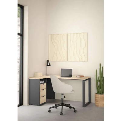 Abbildung von Home affaire Eckschreibtisch &quot;Arbeitstisch, Sekretär, Bürotisch, Stauraum, Computertisch,&quot;, 3 Schubladen integriert und 1 offenes Fach, Breite 150 cm