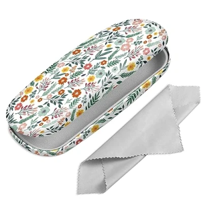 Abbildung von Fintie Hardcase Brillenetui Tragbare Hartschale mit Brillenputztuch Etui für Brillen und Sonnenbrille, Frühlingblume