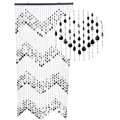 Abbildung von HAB &amp; GUT DV0323 Türvorhang KLUNKER, schwarz, 90 x 200 cm Perlenvorhang Pailettenvorhang