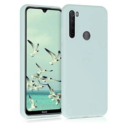 Abbildung von kwmobile Hülle kompatibel mit Xiaomi Redmi Note 8T weiches TPU Silikon Case Cover geeignet für kabelloses Laden Cool Mint
