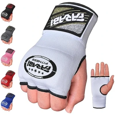 Abbildung von Farabi Sports Innenhandwickel für Kinder und Erwachsene innenhandschuhe Boxen Box Bandagen männer &amp; Frauen MMA Muay Thai Training boxbandagen (White, L/XL)