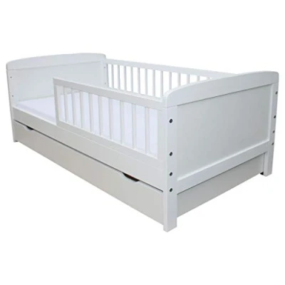 Abbildung von Micoland Kinderbett Juniorbett 140x70cm mit Matratze und Schublade Weiss