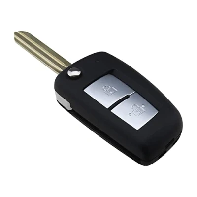 Abbildung von EMSea 2 Tasten Fernbedienung Flip Key Shell Kompatibel mit Qashqai Juke Micra X Trail Ersatz Faltbare Schlüsselanhänger Gehäuse Abdeckung NSN14 Klinge