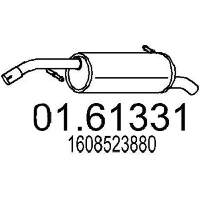 Abbildung von MTS 01.61331 Endschalldämpfer 950 PEUGEOT: 2008 Kombi, 208 I Schrägheck, CITROËN: C4 II Cactus, C3 III kfzteile, kfzteile24, bandel online, bandel,