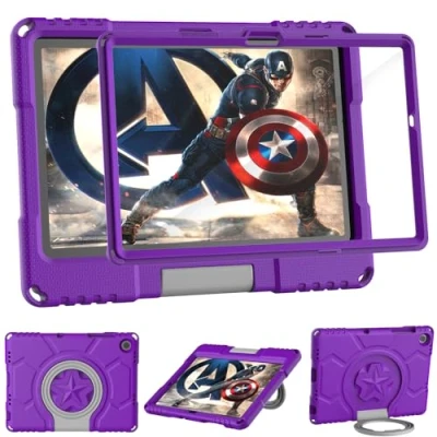 Abbildung von Patamiyar Kinder Hülle für Samsung Galaxy Tab A9 Plus 11 Zoll 2023 mit Displayschutzfolie, Stoßfest A9+ Griff Ständer Tablet (SM X210/X216/X218) Lila