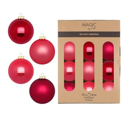 Abbildung von MAGIC by Inge Weihnachtsbaumkugel, Weihnachtskugeln Glas 8cm 12 Stück Gentle Pink
