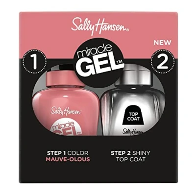 Abbildung von Sally Hansen Nagellack Miracle Gel, Gel ohne UV Lampe, professioneller Maniküre Effekt 920, Mauve olous, 2 Stück