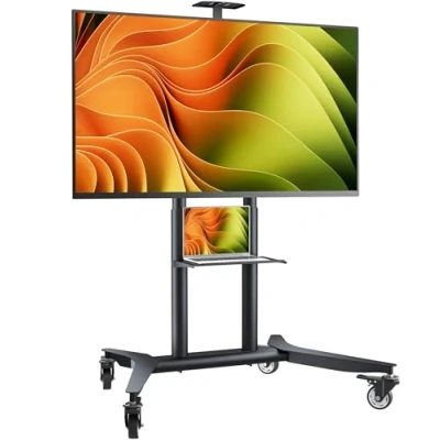 Abbildung von ONKRON TV Ständer für 55 90 Zoll Fernseher bis zu 75 kg max VESA 800x600 Ständer, (bis 90,00 Zoll, rollbar, höhenverstellbar)