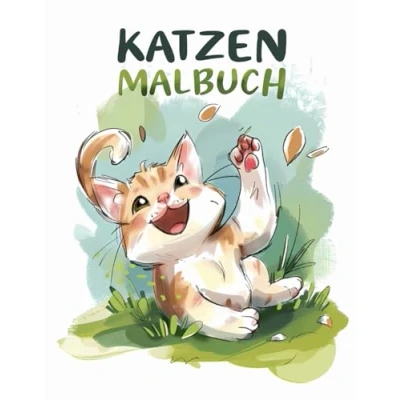 Abbildung von Katzen Malbuch: Mit über 50 Malvorlagen für Kinder. Tolles Geschenk Jungen und Mädchen.