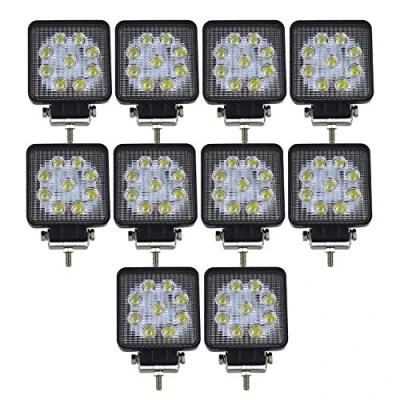 Abbildung von Auxtings 10 Stück 10,2cm 27 W Spot LED Arbeitsleuchte Bar Off Road Trucks SUV Fahren Nebel Lichter, quadratisch