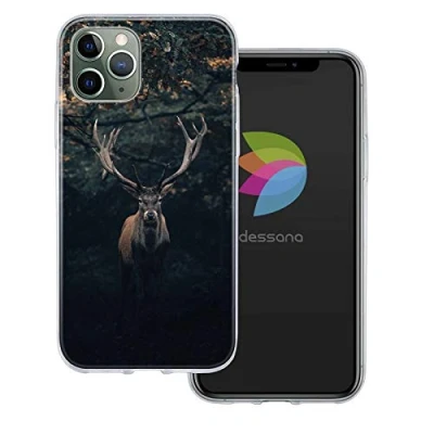 Abbildung von dessana Hirsche transparente Schutzhülle Handy Case Cover Tasche für Apple iPhone 11 Pro Hirsch im Wald