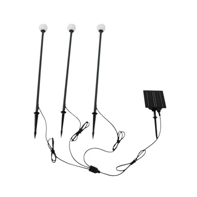 Abbildung von Lindby LED Solarleuchte Freydis, 3er Set, schwarz, 2.000 K