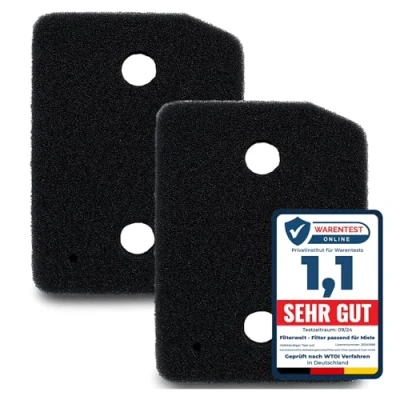 Abbildung von 2er Set Filter für Miele T1 9164761 Trockner Wärmepumpentrockner Fein Grob 207 x 157 30mm Schwammfilter Filtermatte Kondenstrockner Fusselfilter Schaumstoff Schaumfilter Sponge