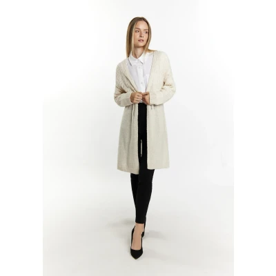 Abbildung von DREIMASTER Klassik Damen Long Cardigan XL/XXL / Off White 57% PolyesterAcrylic 29% Polyesteramide 7% Wool