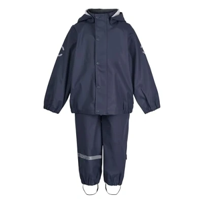 Abbildung von Mikk line PU Zweiteiliger Regenset mit Trägern 74 Blue Nights OEKO TEX Standard 100 100% recyceltem Material Für Jungen und Mädchen Regenhose Regenjacke Reflektierenden Details