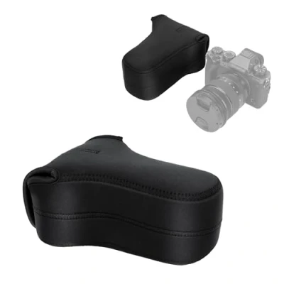 Abbildung von JJC Neopren Kameratasche Tragbare Tasche für Canon EOS M50II M5 mit EFM 55 200mm 18 150mm Fuji X T30 T20 E4 XF XC 50 230mm Olym. E M10II M5II+40 12 40mm Objektiv