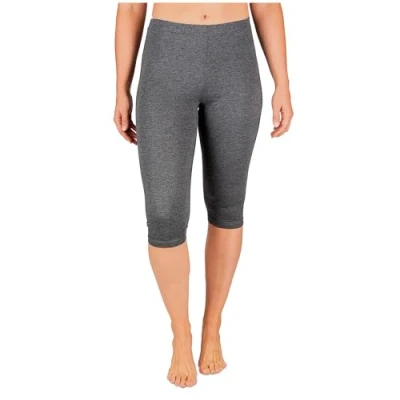 Abbildung von SES Capri Leggings Damen Anthrazit meliert (52/54) aus Baumwolle/blickdichte Leggings/elastische Leggins 3/4 lang Baumwolle/Damen mit Perfekter Passform