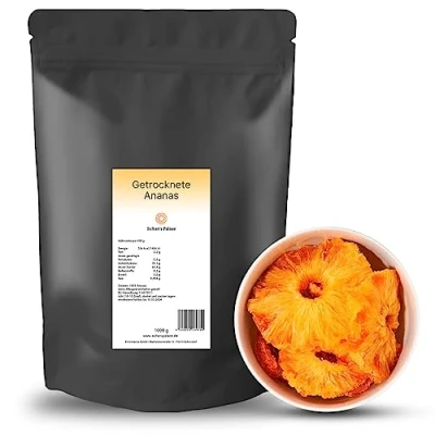 Abbildung von Sultan’s Palace Getrocknete Ananas 1000g Getrocknet Ungezuckert Scheiben, Getrockente Ohne Zucker Trockenobst Ungeschwefelt, (Vegan, Glutenfrei)